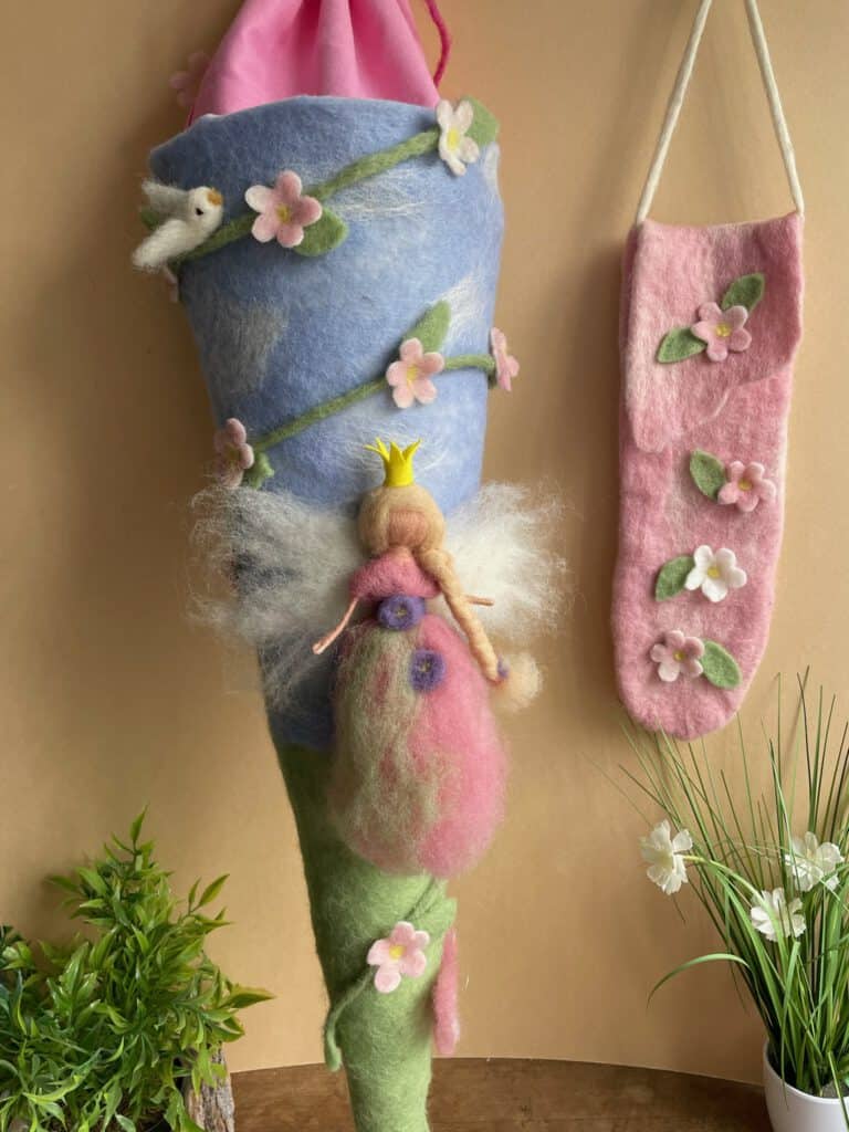 Elfen-Schultüte mit Fee und Blumenranke