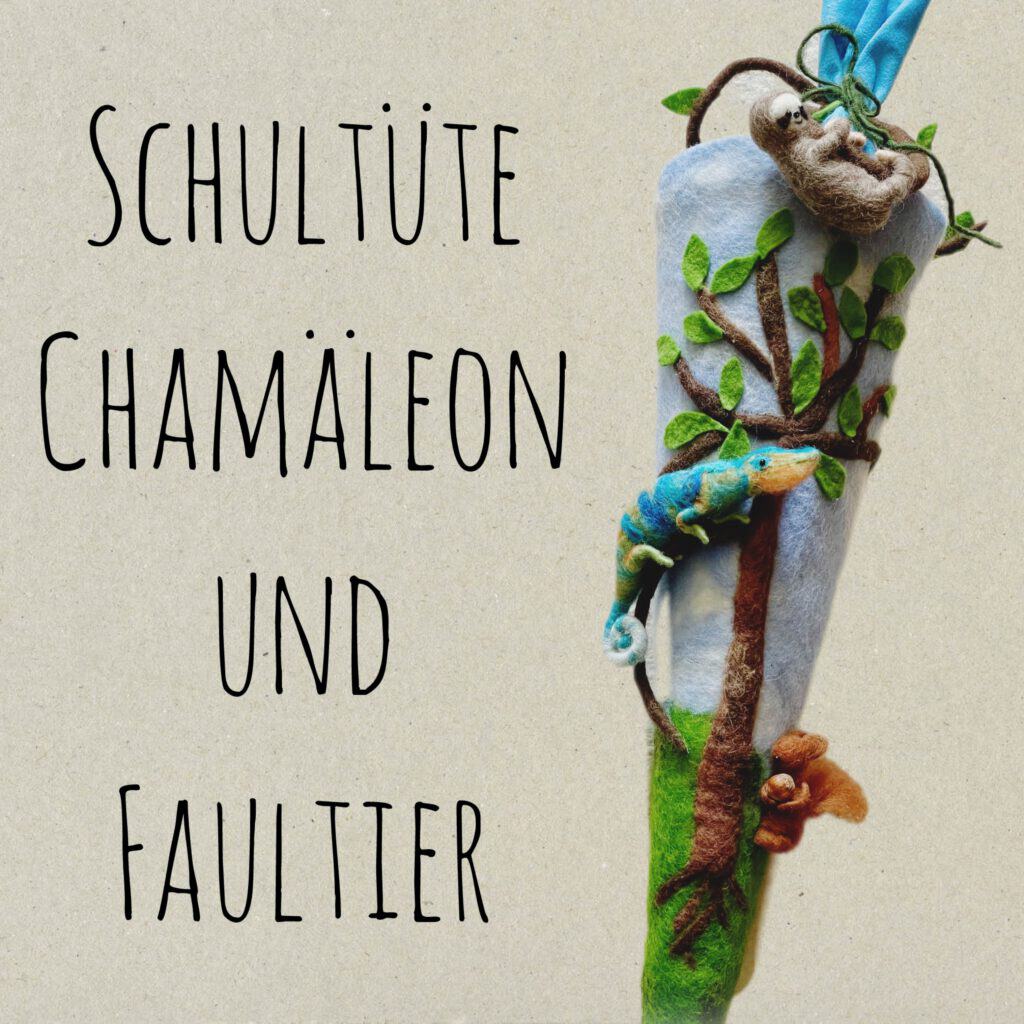 Schultüte Chamäleon und Faultier