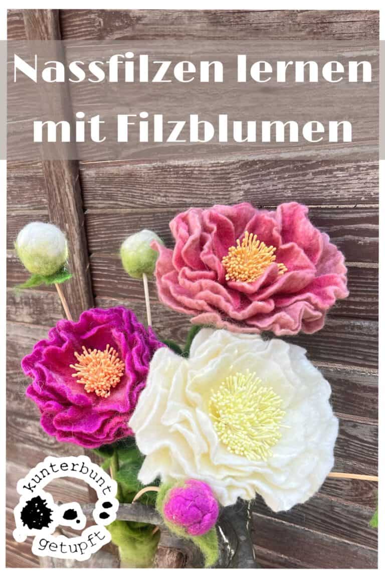 nassfilzen onlinekurs Filzblumen - Deine kreative Auszeit